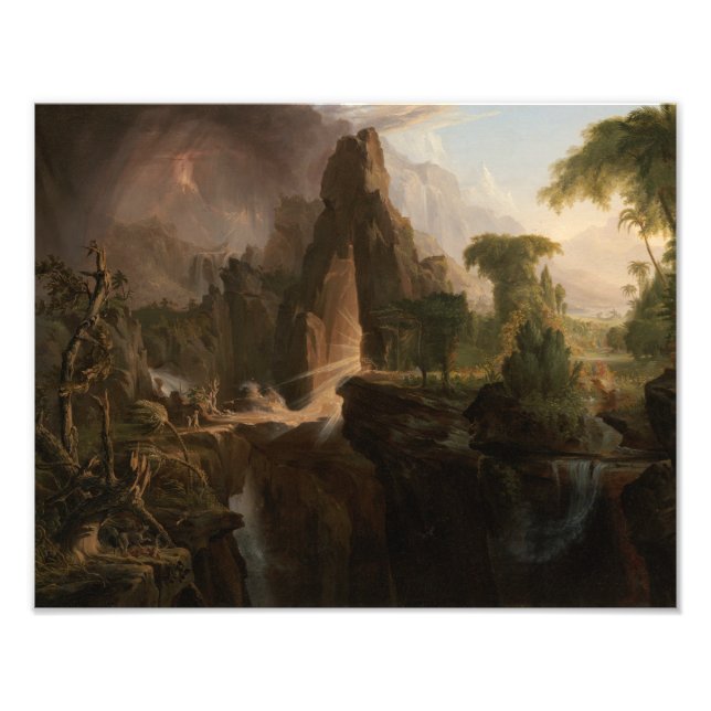 Thomas Cole - Utvisning från Edens trädgård Fototryck (Framsidan)