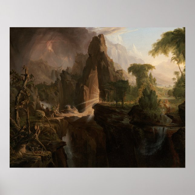 Thomas Cole - Utvisning från Edens trädgård Poster (Framsidan)