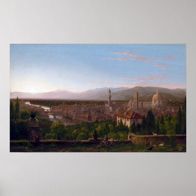 Thomas Cole View av Florence Poster (Framsidan)