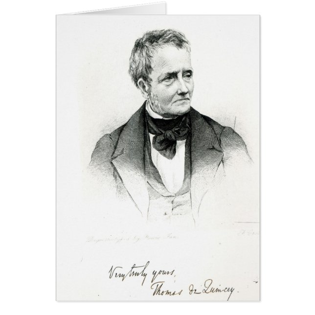 Thomas de Quincey Hälsningskort (Framsidan)