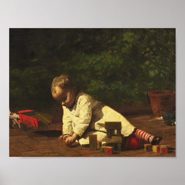 Thomas Eakins - Baby vid Play Poster (Framsidan)