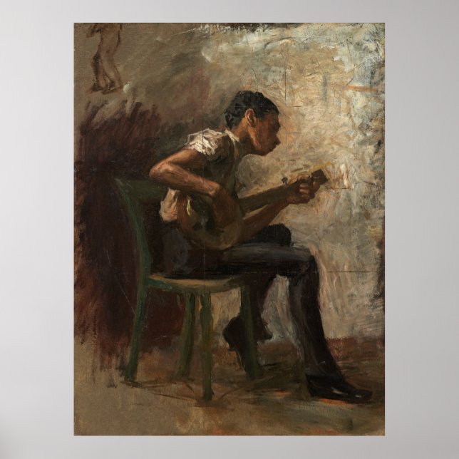 Thomas Eakins - Banjo Player 1877 Poster (Framsidan)