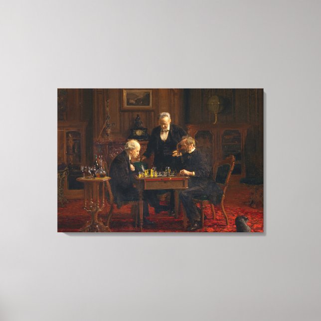 Thomas Eakins Chess Players Canvastryck (Framsida)