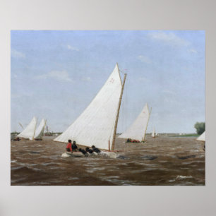 Thomas Eakins - Tävlan för segelbåtar på Delaware Poster