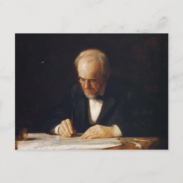 Thomas Eakins-the Writing Master (Benjamin Eakins) Vykort (Framsida)