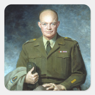 Thomas Edgar Stephens Dwight D. Eisenhower Fyrkantigt Klistermärke