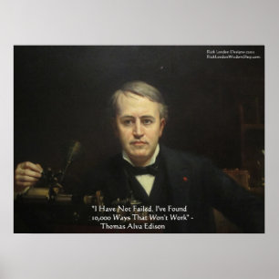Thomas Edison "10 000 Ways" Wisdom Quote Poster