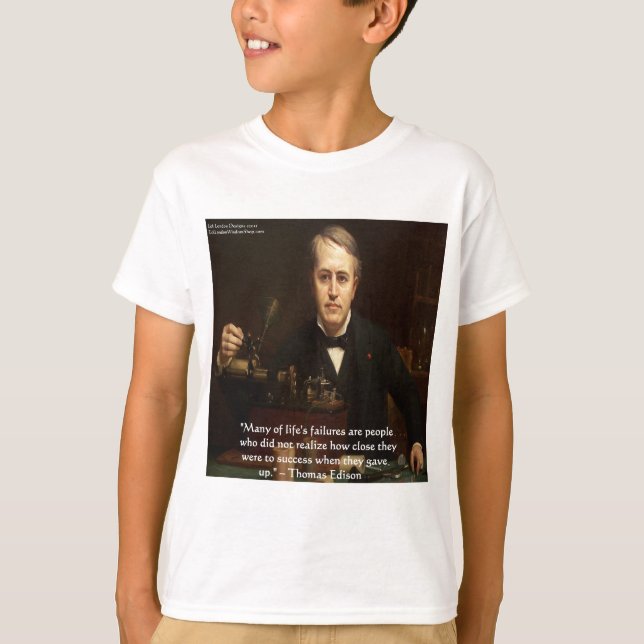 Thomas Edison "B4 Success" Wisdom Quote Gifts Tee (Framsida)