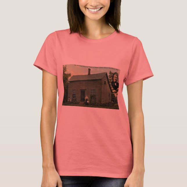 Thomas Edison Boyhoodhem - vintagevykort T-shirt (Framsida)