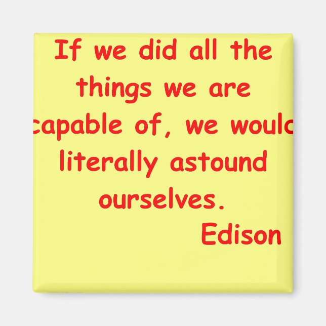 Thomas Edison citat Magnet (Framsidan)