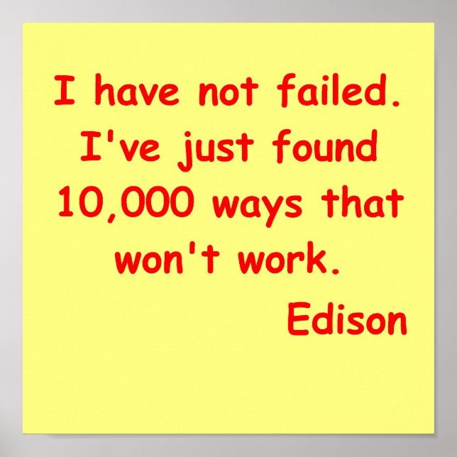 Thomas Edison citat Poster (Framsidan)