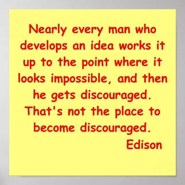 Thomas Edison citat Poster (Framsidan)