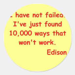 Thomas Edison citat Runt Klistermärke