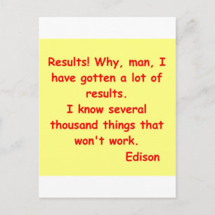 Thomas Edison citat Vykort