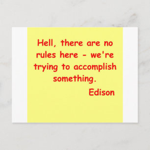 Thomas Edison citat Vykort