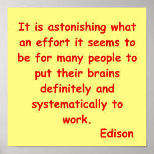 Thomas Edison citationstecken Poster