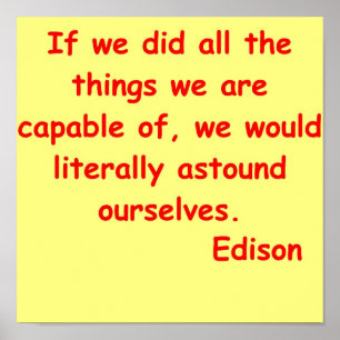 Thomas Edison citationstecken Poster