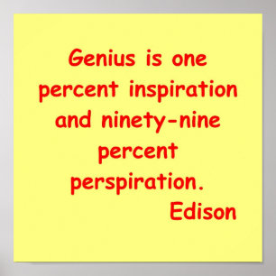 Thomas Edison citationstecken Poster