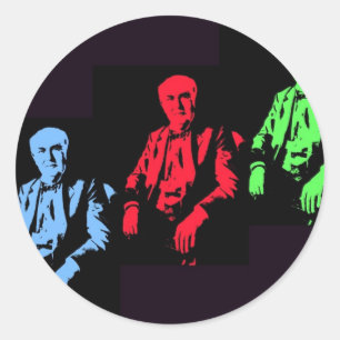 Thomas Edison Collage Runt Klistermärke