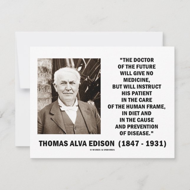 Thomas Edison Doktor av framtida Ge utan medicin (Framsida)