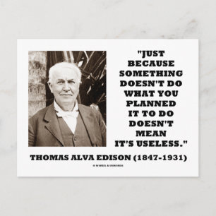 Thomas Edison Elak inte sin osjälfria citat Vykort
