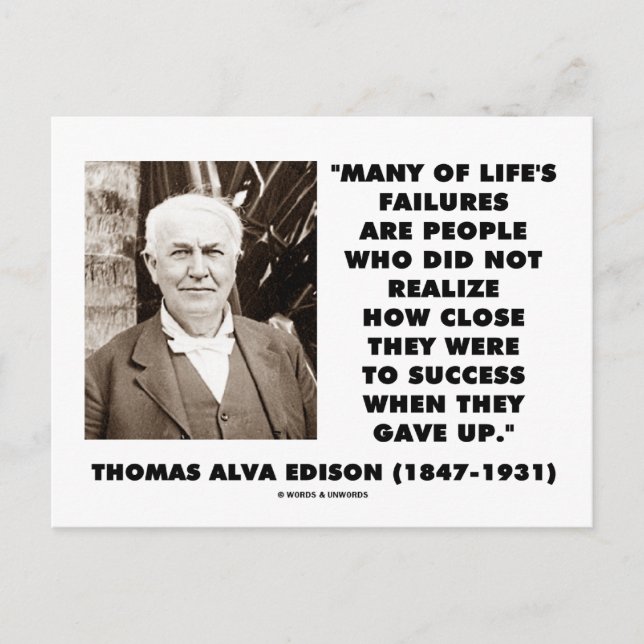 Thomas Edison-fel nära lyckad start Vykort (Framsida)