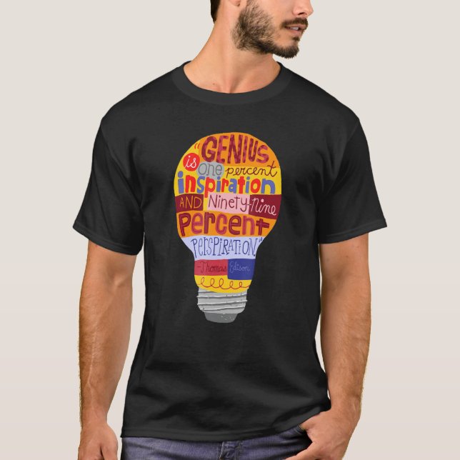 Thomas Edison Genius Lightbulb dess lit T Shirt (Framsida)