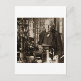 Thomas Edison i hans lab Stereoview Vykort