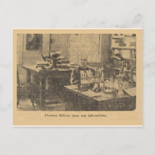 Thomas Edison i sitt laboratorium Vykort