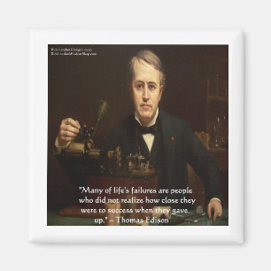 Thomas Edison "Inför framgång" Visdomspresenter Magnet