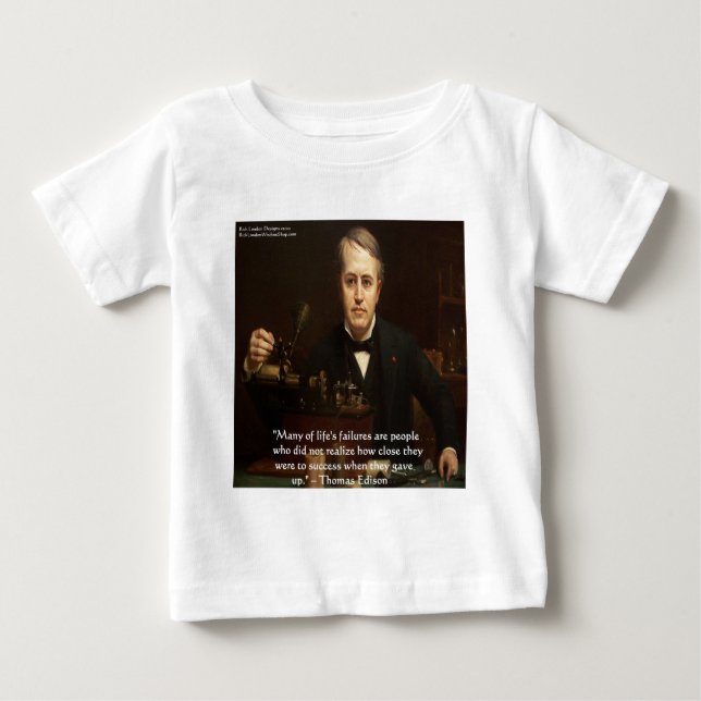 Thomas Edison "Inför framgång" Visdomspresenter T Shirt (Framsida)