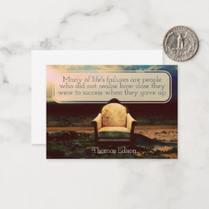 Thomas Edison Inspirational Quote "failures" Anteckningskort