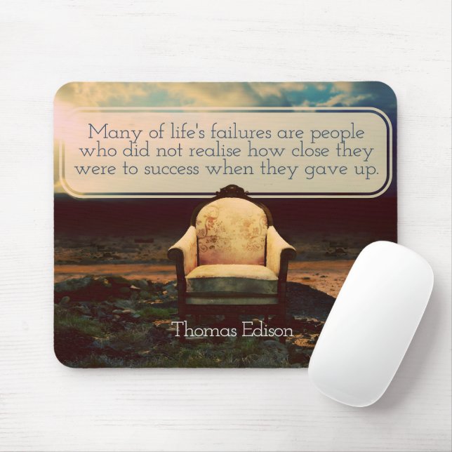 Thomas Edison Inspirational Quote "failures" Musmatta (Med mus)