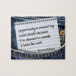 Thomas Edison Inspirational Quote "Opportunity" Pussel