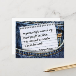 Thomas Edison Inspirational Quote "Opportunity" Vykort