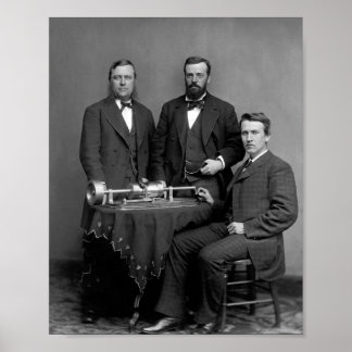 Thomas Edison med sin fonografi Poster