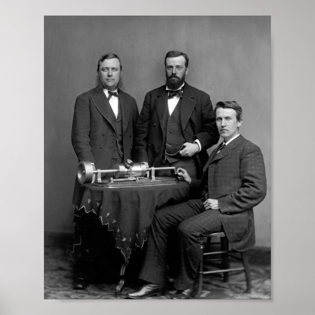 Thomas Edison med sin fonografi Poster (Framsidan)