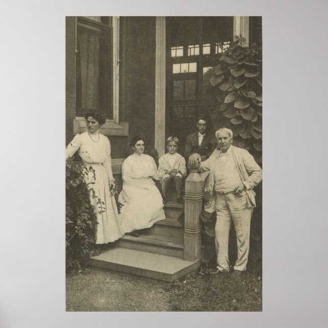 Thomas Edison och Family Poster (Framsidan)