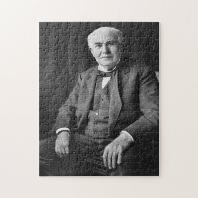 Thomas Edison Porträtt Pussel (Vertikal)