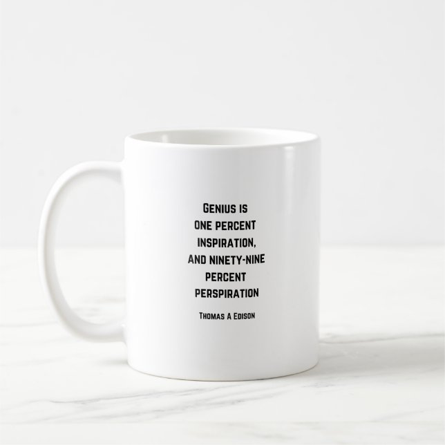 Thomas Edison Quote - Kaffemugg (Vänster)