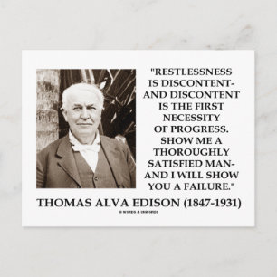 Thomas Edison Restless Discontent Progress Vykort