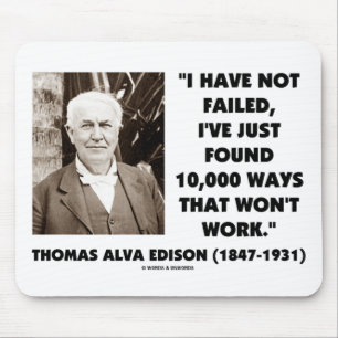 Thomas Edison som inte misslyckas 10.000 ska väg Musmatta