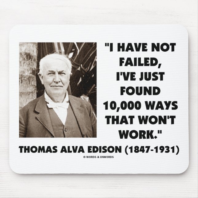 Thomas Edison som inte misslyckas 10.000 ska väg Musmatta (Framsidan)
