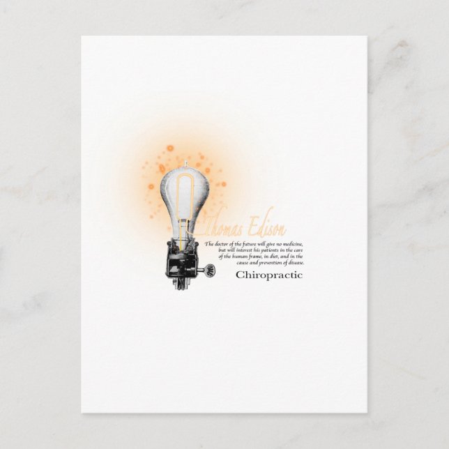 Thomas Edison Tee Vykort (Framsida)