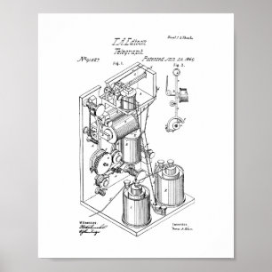 Thomas Edison telegraferar patent Poster