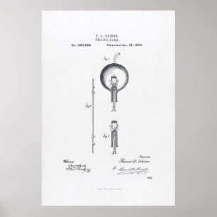 Thomas Edisons patentprogram Light Bulb 1880 Poster