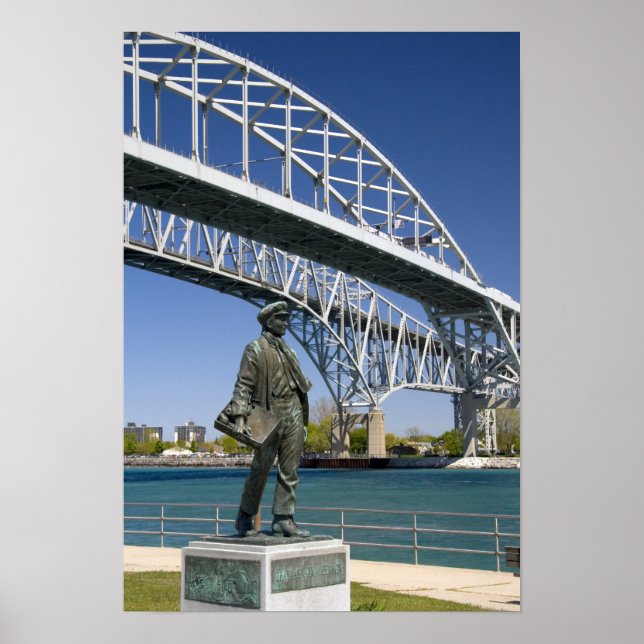 Thomas Edisons staty av den lokala konstnären Mino Poster (Framsidan)