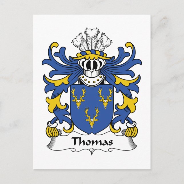Thomas Family Crest Vykort (Framsida)