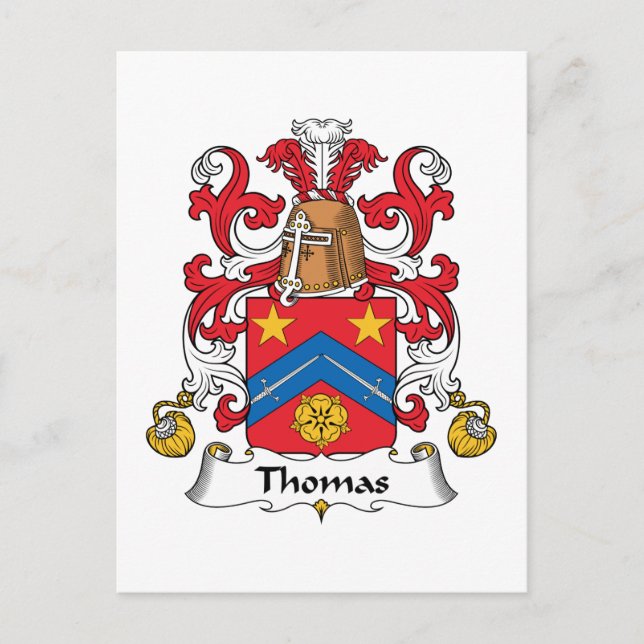 Thomas Family Crest Vykort (Framsida)