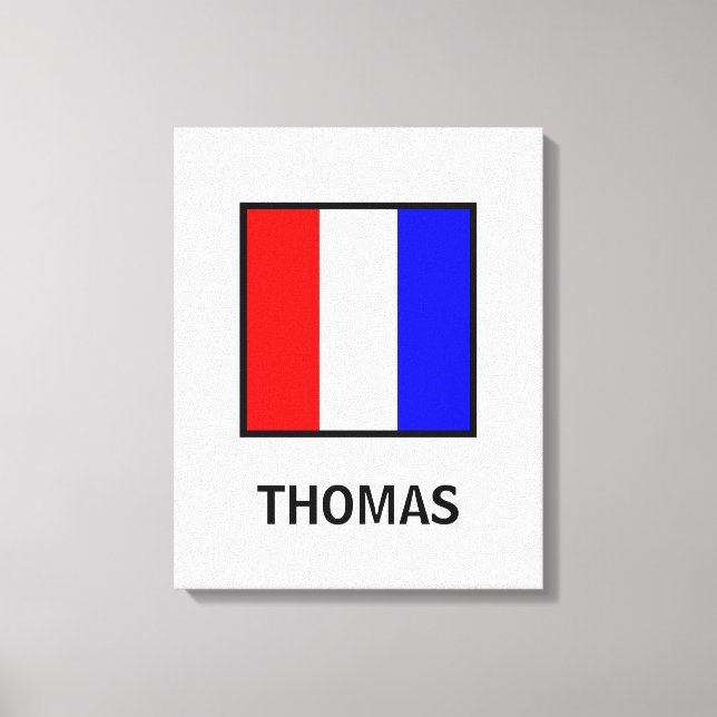 Thomas Family Namn Nautical Flagga Canvastryck (Framsida)